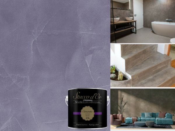 Betonlookverf Concreto – Paars – Stylish Grey Purple