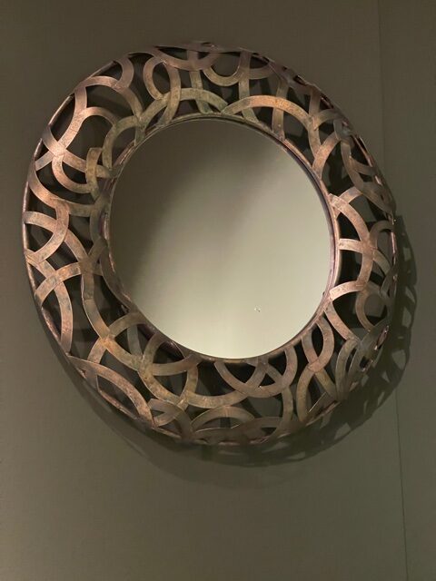 Dasi spiegel rond metallic