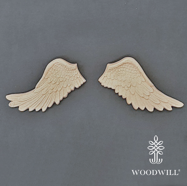 Houten ornament - Woodwill - Feathered Wings - 12 x 6 cm