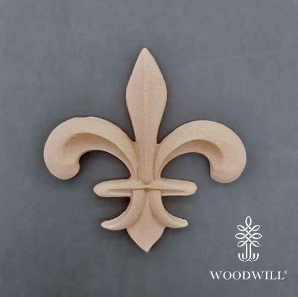 Houten ornament - Woodwill - French Lily - 10,5 x 10,5 cm