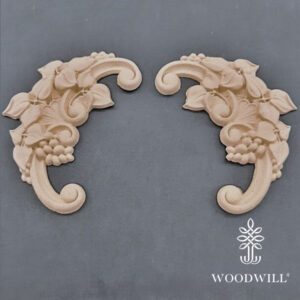 Houten ornament - Woodwill - decoratieve set - 14,5 x 7 cm