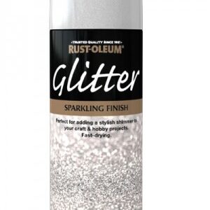 Glitter verfspray -topcoat - Zilver
