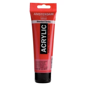 Amsterdam Standard Series – Acryl Tube 120 ml – Transparantrood Middel 317